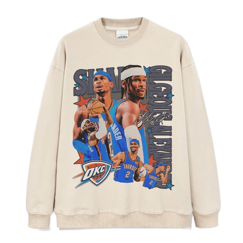 Unisex Beige Basketball Print Crewneck Sweatshirt, Cotton