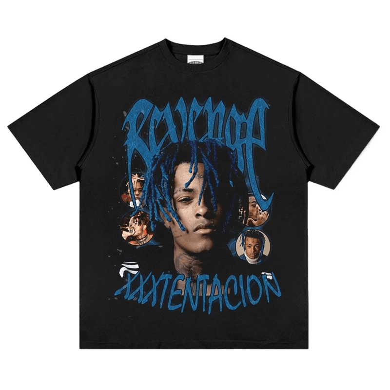 Unisex Black Cotton Hip-Hop T-Shirt | REVENGE Graffiti & XXXTENTACION Street Style
