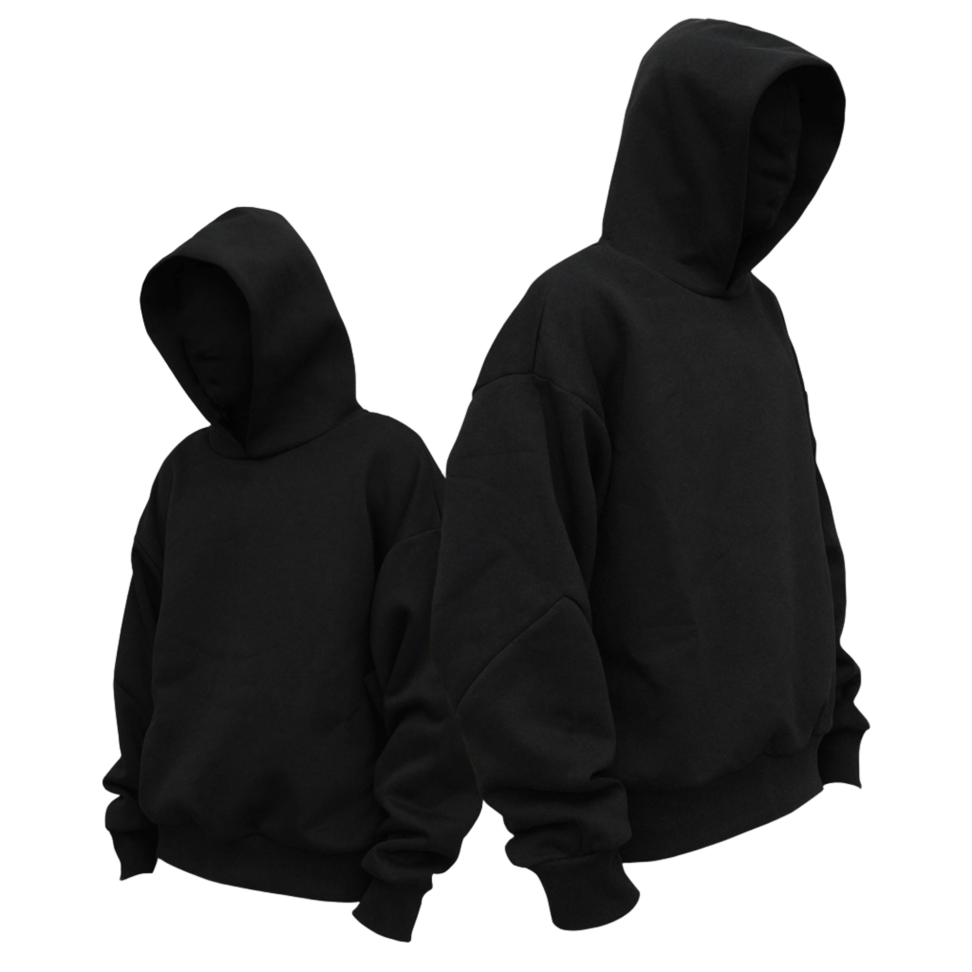 Unisex Black Cotton Hoodie, Loose Fit, Soft & Breathable Streetwear