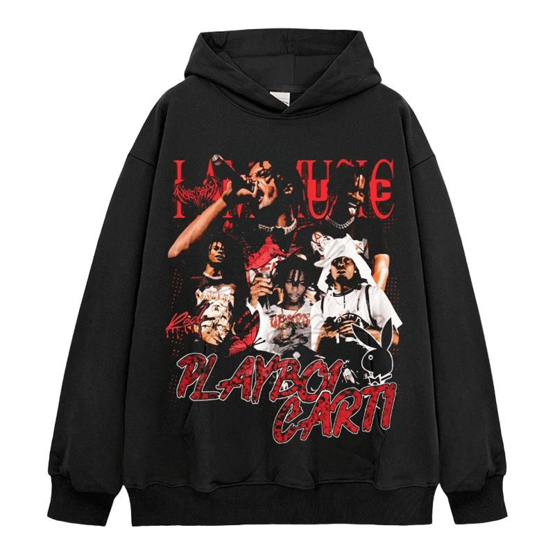 Unisex Black Cotton Hoodie 