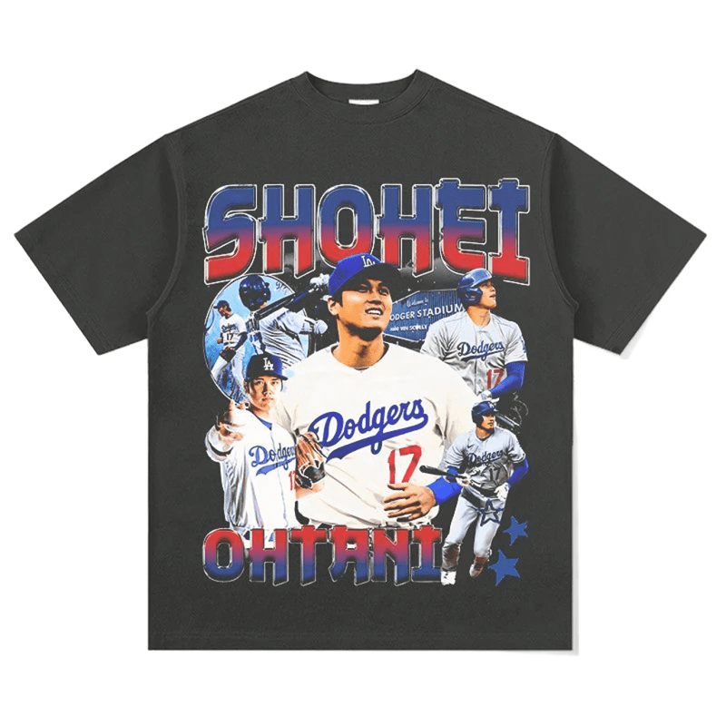 Unisex Black Cotton T-Shirt SHOHEI OHTANI Dodgers 17 Print