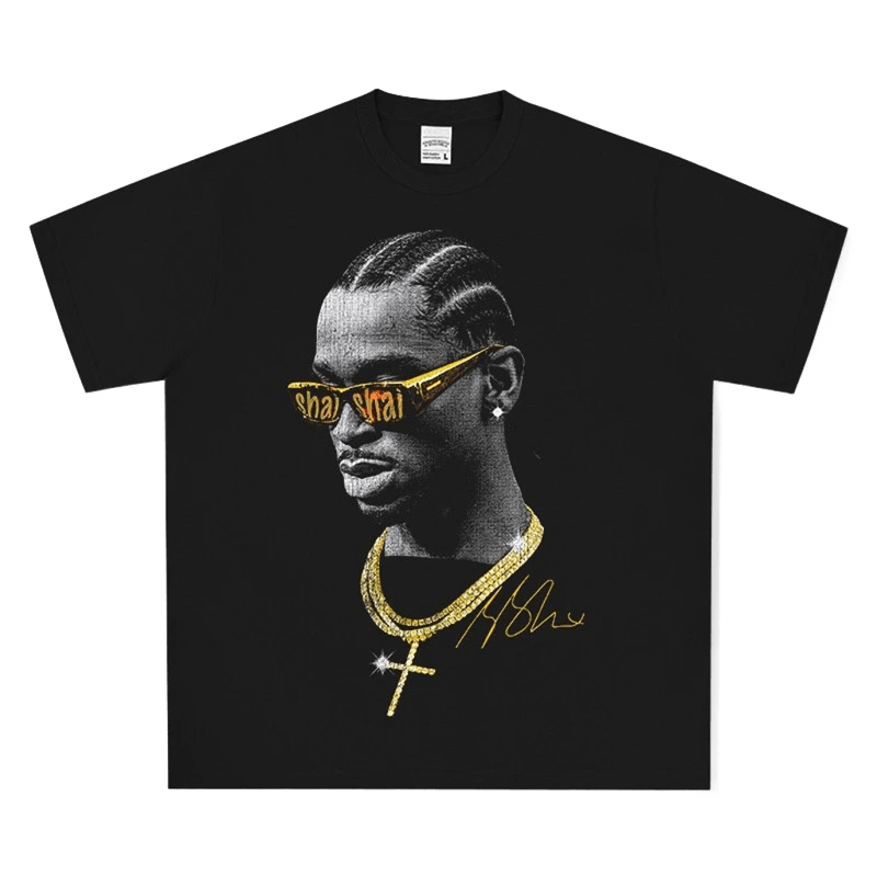 Unisex Black Cotton T-Shirt with 