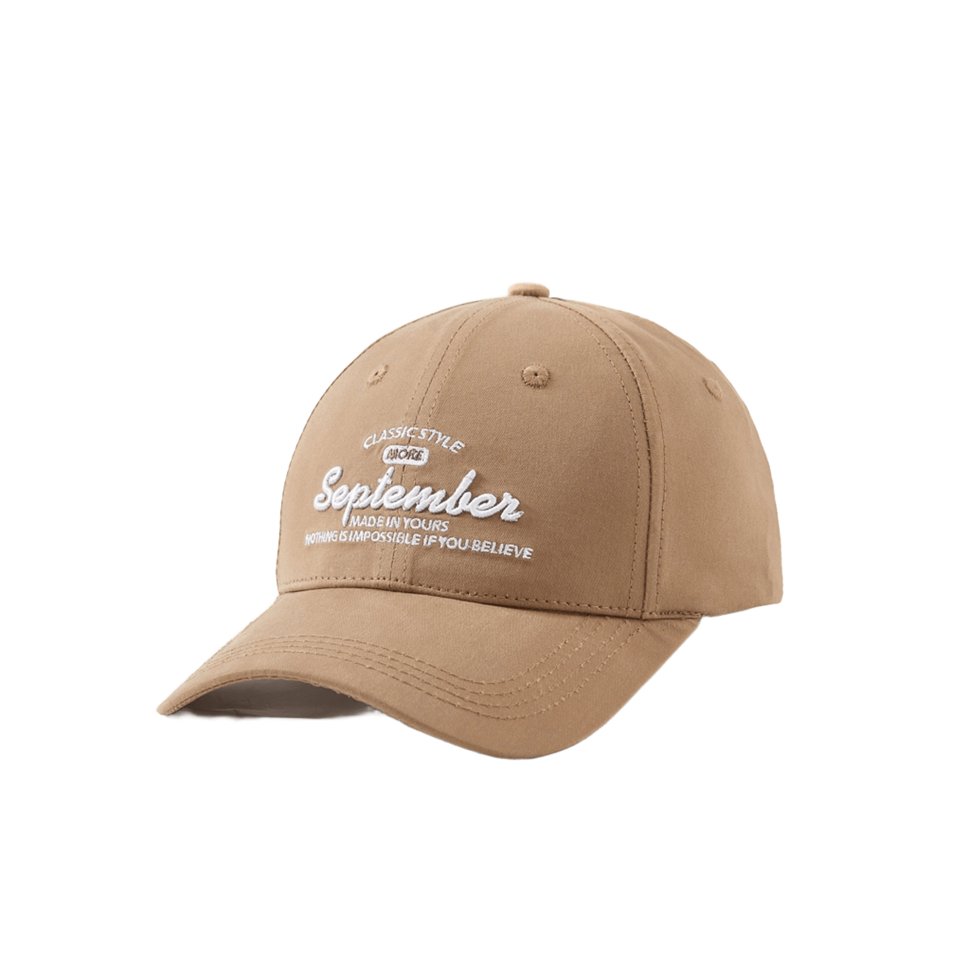 Unisex Brown Embroidered Baseball Cap - 