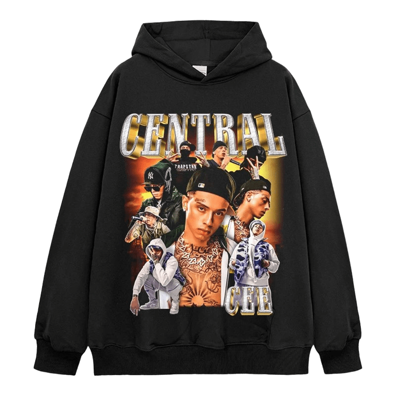 Unisex Cotton Hip-Hop Graphic Hoodie - Central CEE Print