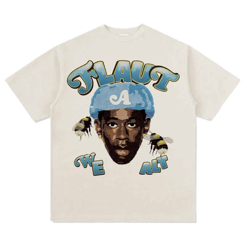 Unisex Cotton Streetwear Tee with Graphic Print & Hooded Bee Design