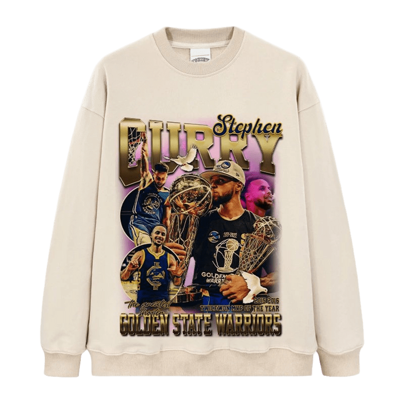 Unisex Curry Champion Hoodie - Gold Print Streetwear