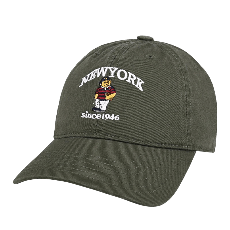 Vintage 1946 Embroidered NYC Bear Cotton Baseball Cap - Green