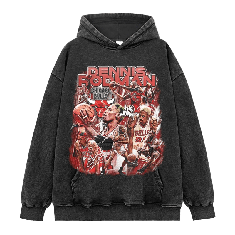 Vintage 90s Chicago Bulls Dennis Rodman Hoodie Unisex