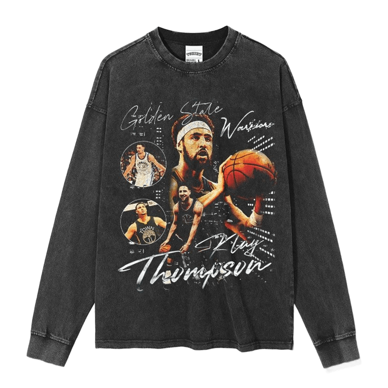 Vintage Black Basketball Tee - Klay Thompson Warriors Streetwear