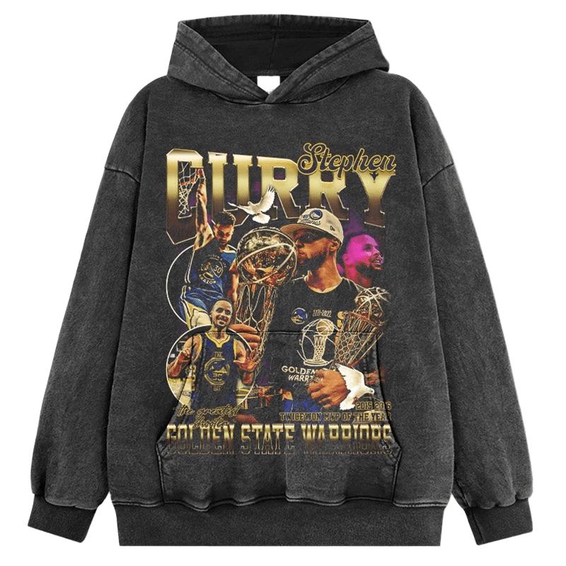 Vintage Black & Gray Basketball Hoodie 2022 - Golden Curry Warriors