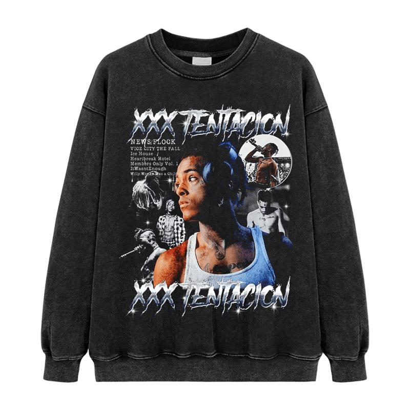 Vintage Black Hoodie, Hip-Hop Graphic Print, Unisex Cotton Streetwear