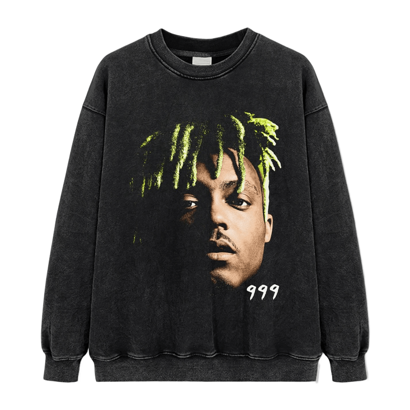 Vintage Black Hoodie Neon Green 999 Graphic Unisex Streetwear