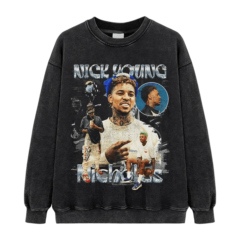 Vintage Black Hoodie Nick Young Streetwear Unisex Cotton
