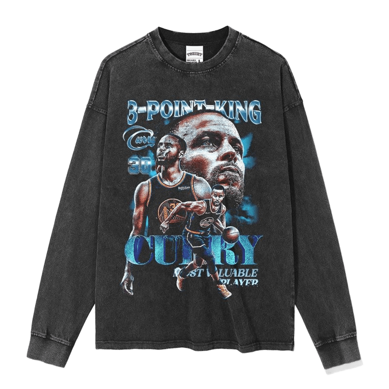 Vintage Black Long Sleeve Tee: Curry 30 