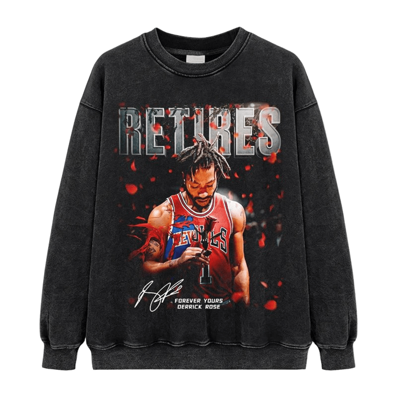 Vintage Black Rose RETIRES Hoodie, Unisex Cotton Streetwear