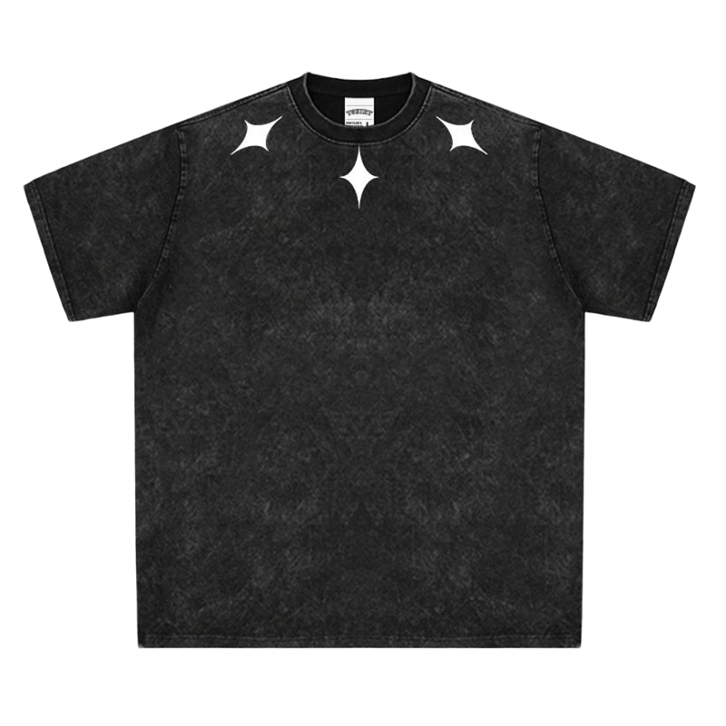 Vintage Black Washed Cotton Tee - Relaxed Unisex Streetwear