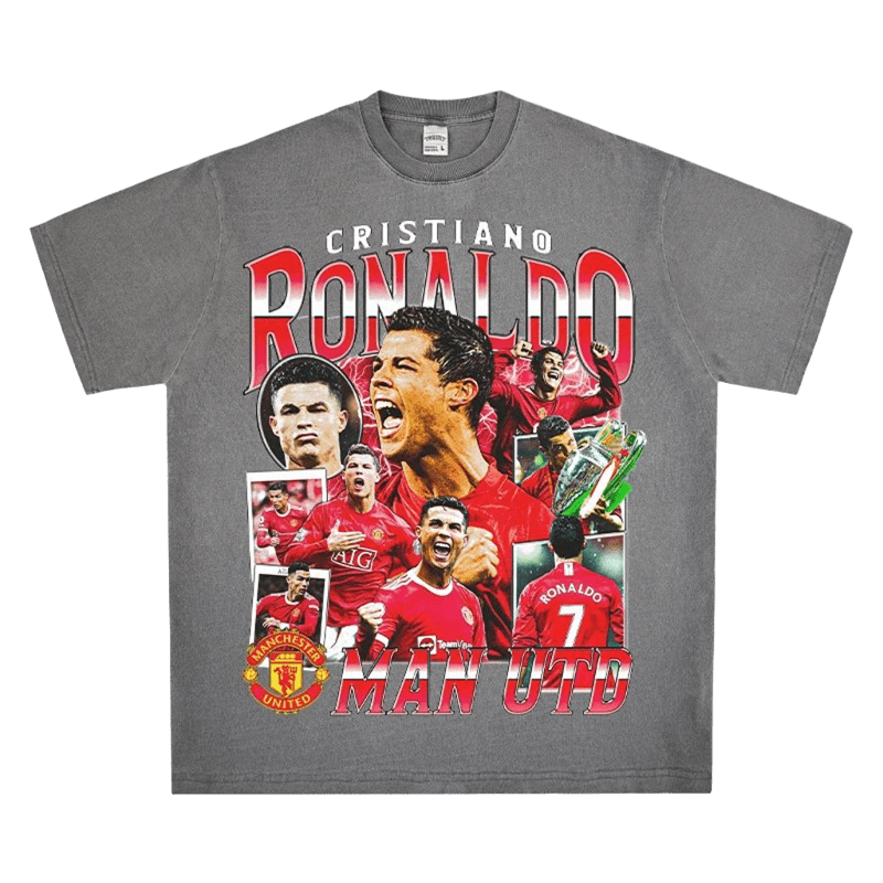 Vintage Cristiano Ronaldo Man UTD Tee - Gray Unisex