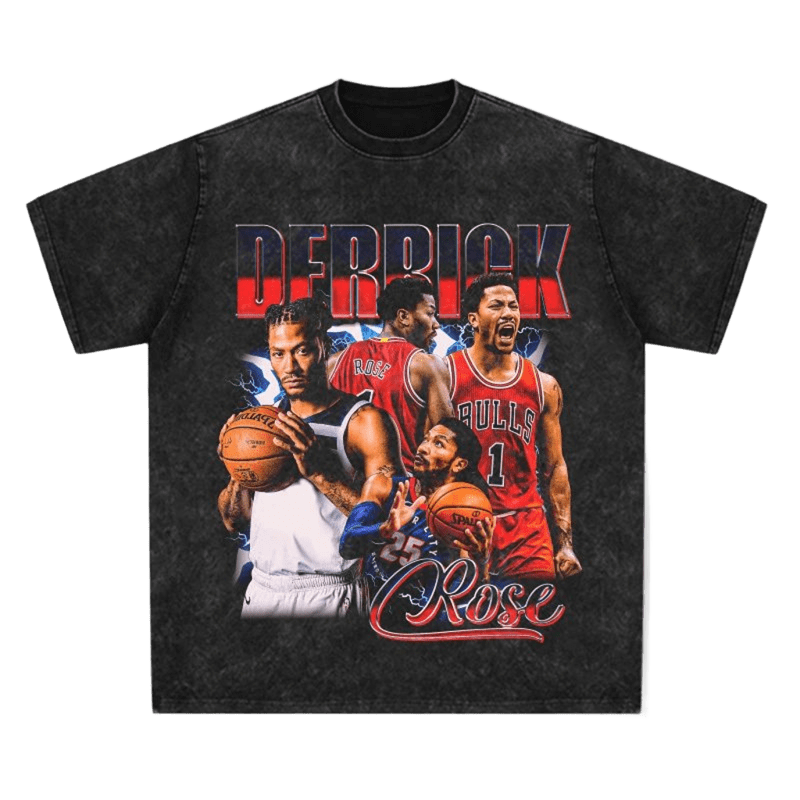 Vintage Derrick Rose Basketball Tee, Street Style