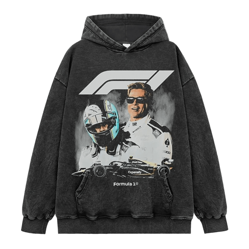 Vintage F1 Hoodie - Unisex Cotton Streetwear