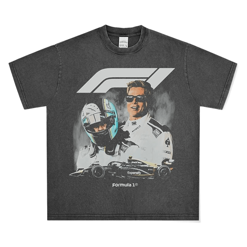 Vintage F1 Racing Tee, Unisex Cotton Streetwear Top