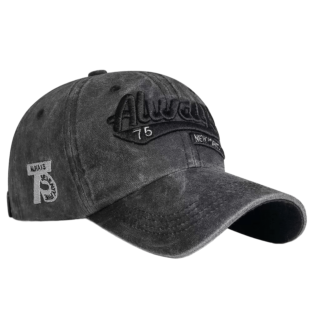 Vintage Gray Washed Cotton Baseball Cap Unisex