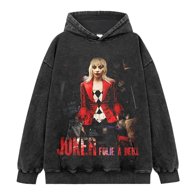Vintage Joker Hoodie: Folie à Deux Graphic Streetwear