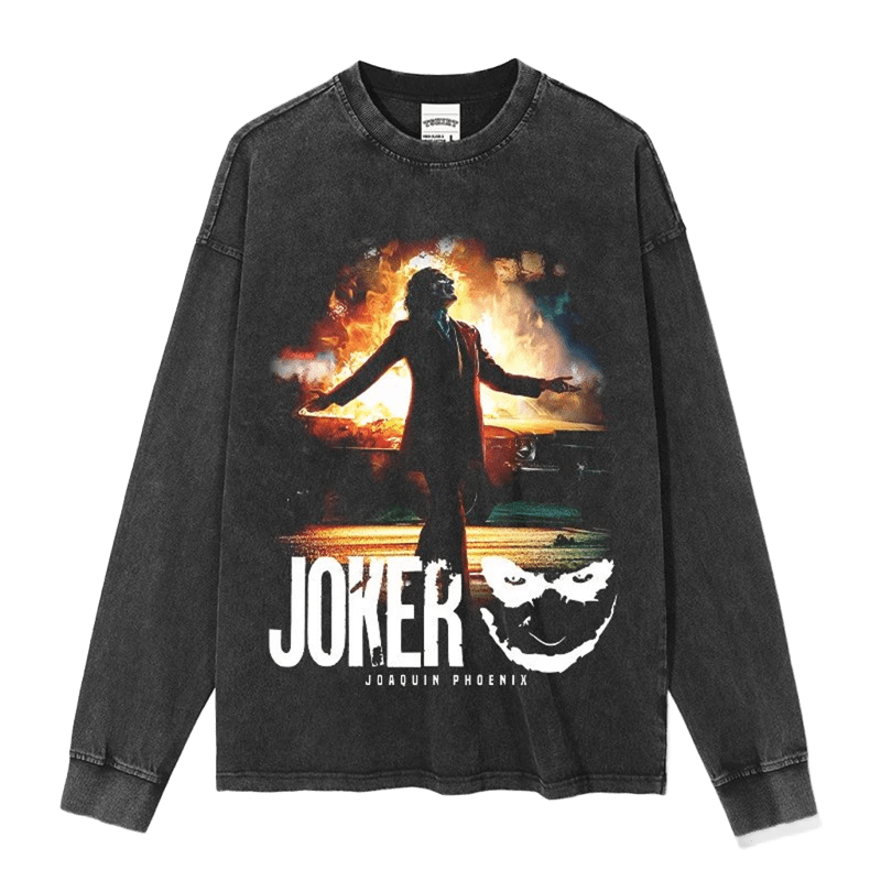 Vintage Joker Print Loose Fit Cotton Tee Unisex Streetwear