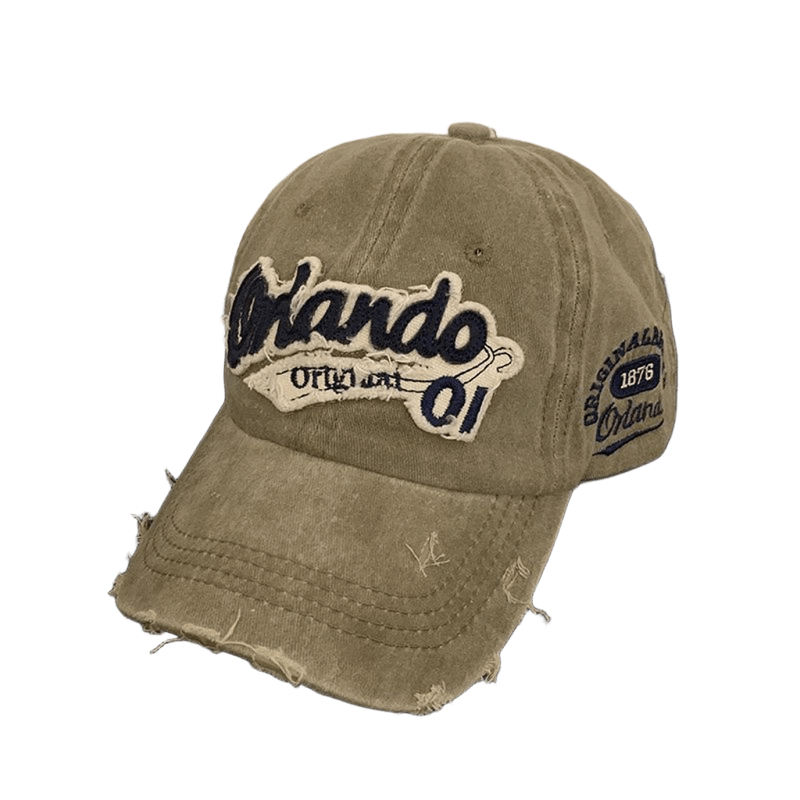 Vintage Khaki Cotton Baseball Cap 