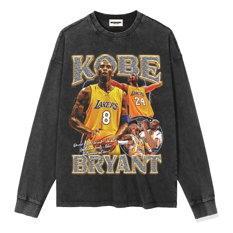 Vintage Kobe Lakers Long Sleeve Tee, 8 & 24 Print, Unisex