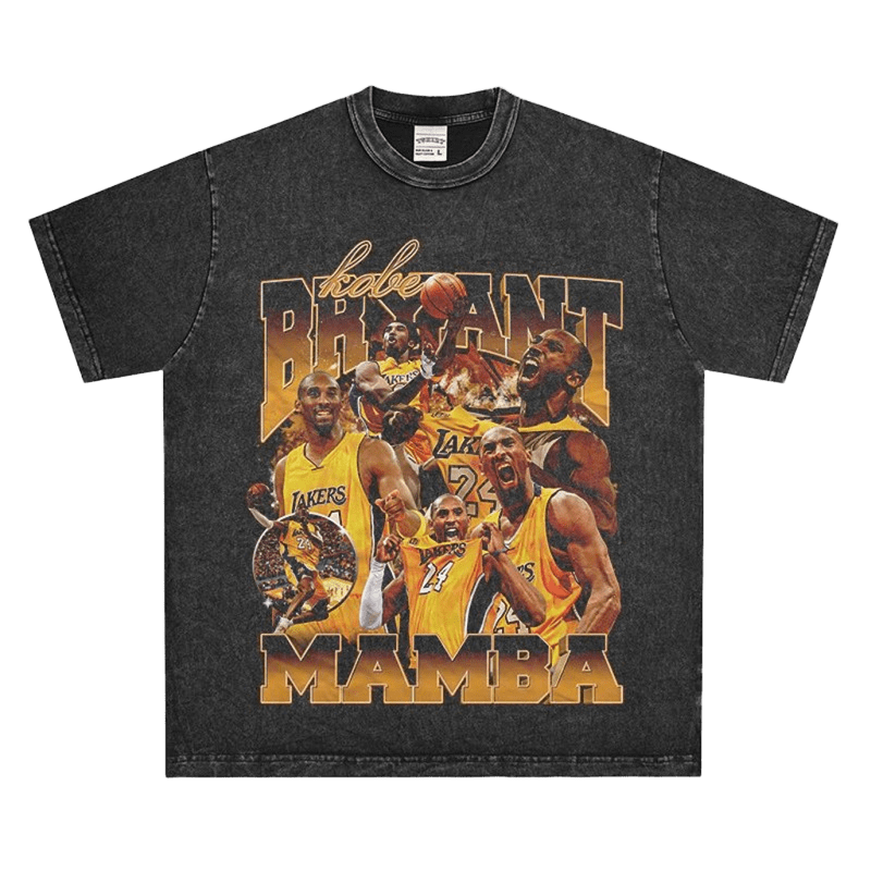 Vintage Kobe T-Shirt Lakers Mamba 24 Black Cotton Tee