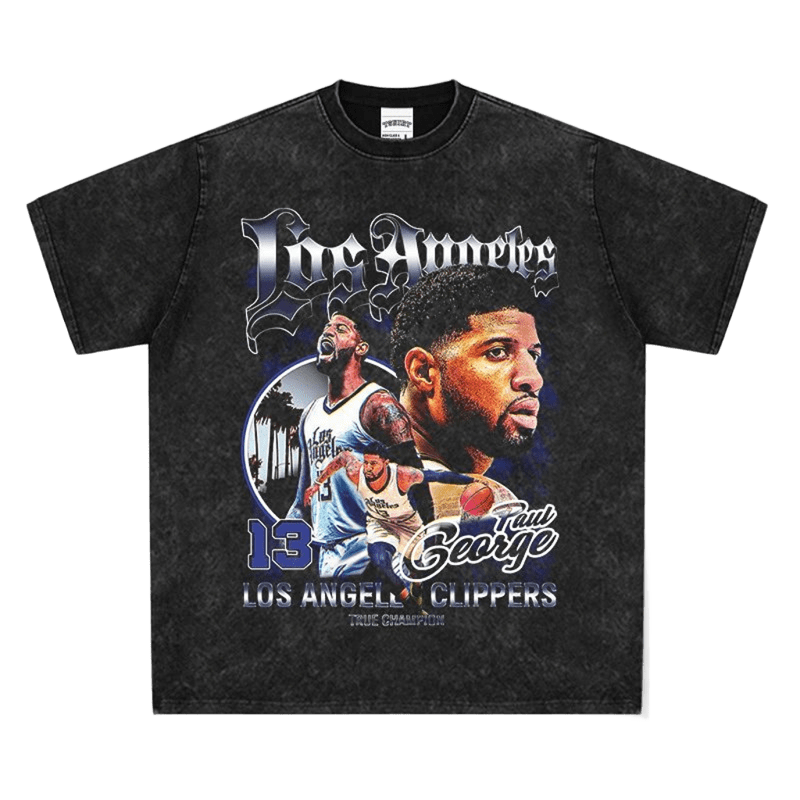 Vintage LA Print Paul George No.13 Basketball T-Shirt