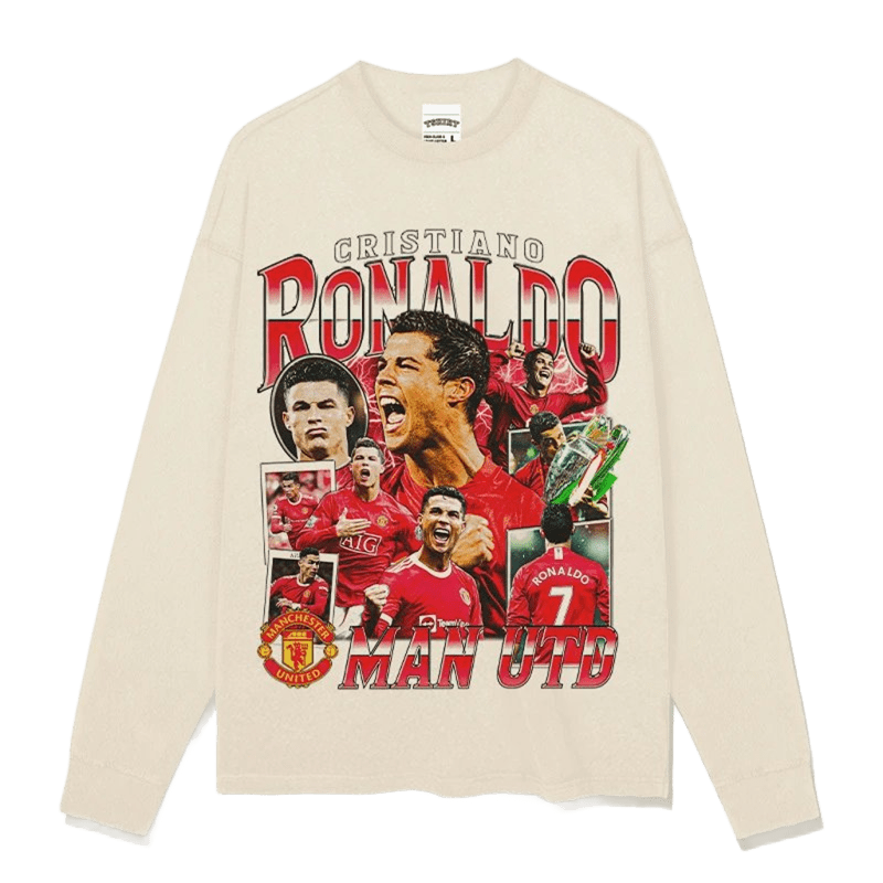 Vintage Man Utd Ronaldo Patchwork Tee: Unisex Football