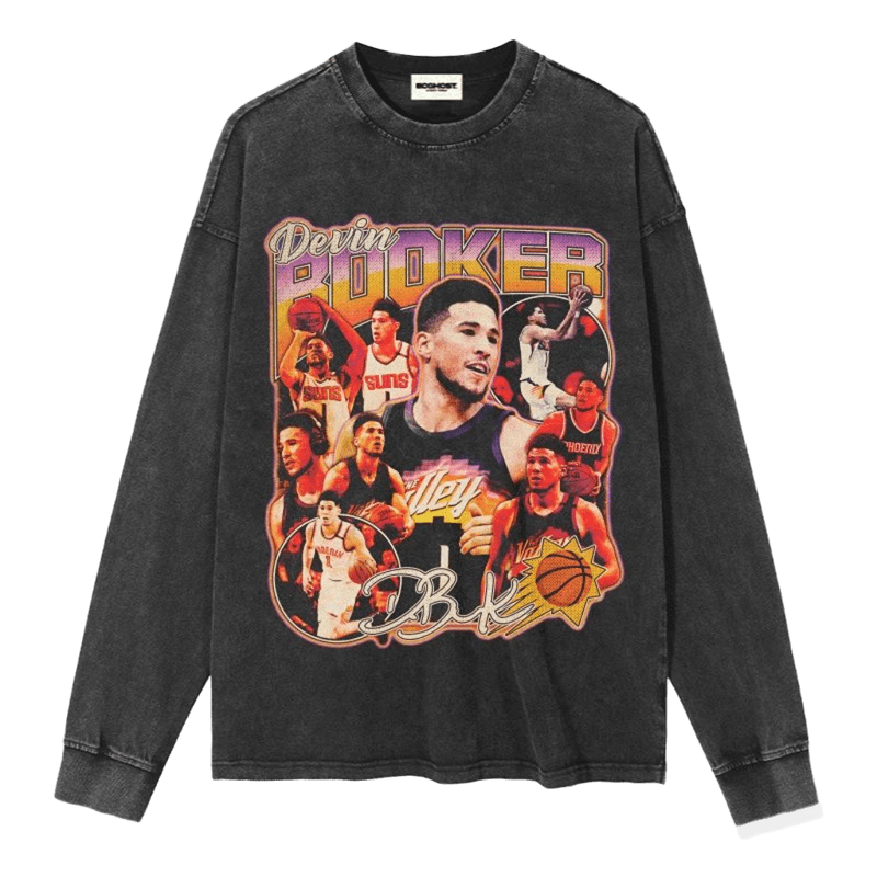 Vintage NBA Devin Booker Distressed Long Sleeve Tee, Unisex
