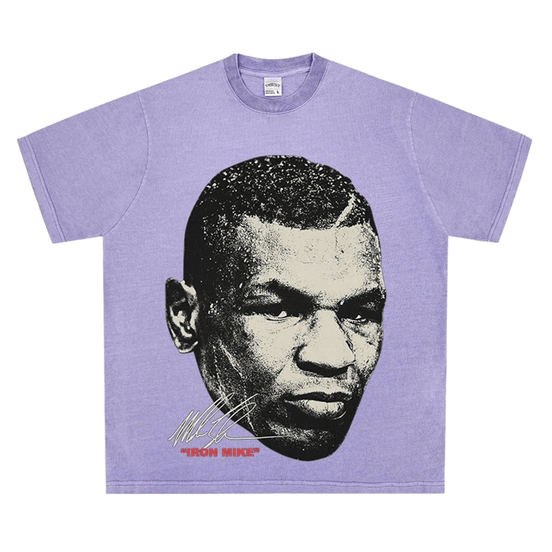 Vintage Purple Iron Mike Tyson Loose Tee Unisex Streetwear