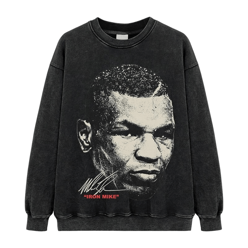 Vintage Tyson Print Cotton Hoodie - Unisex Streetwear