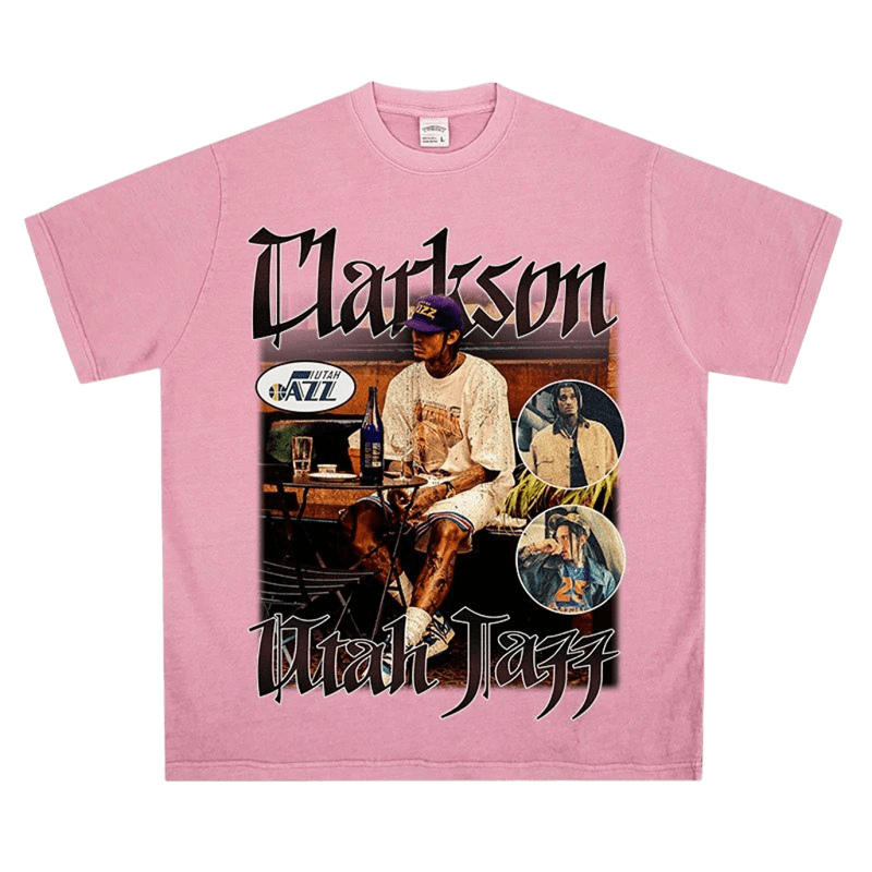 Vintage Utah Jazz Clarkson Loose Cotton T-Shirt, Street Style