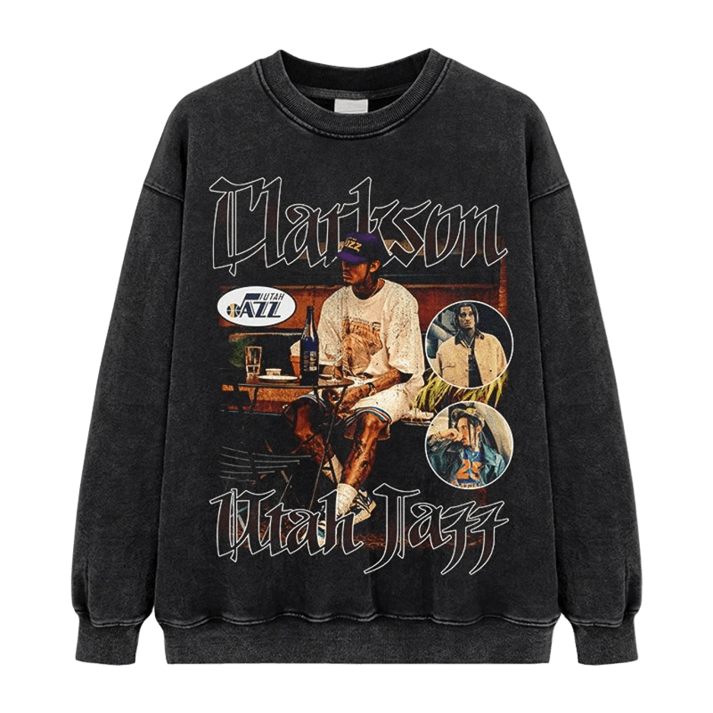 Vintage Utah Jazz Distressed Cotton Hoodie Unisex Streetwear