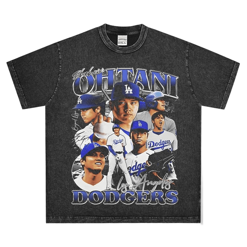 Vintage Washed Black Baseball Tee: Unisex, LA Logo