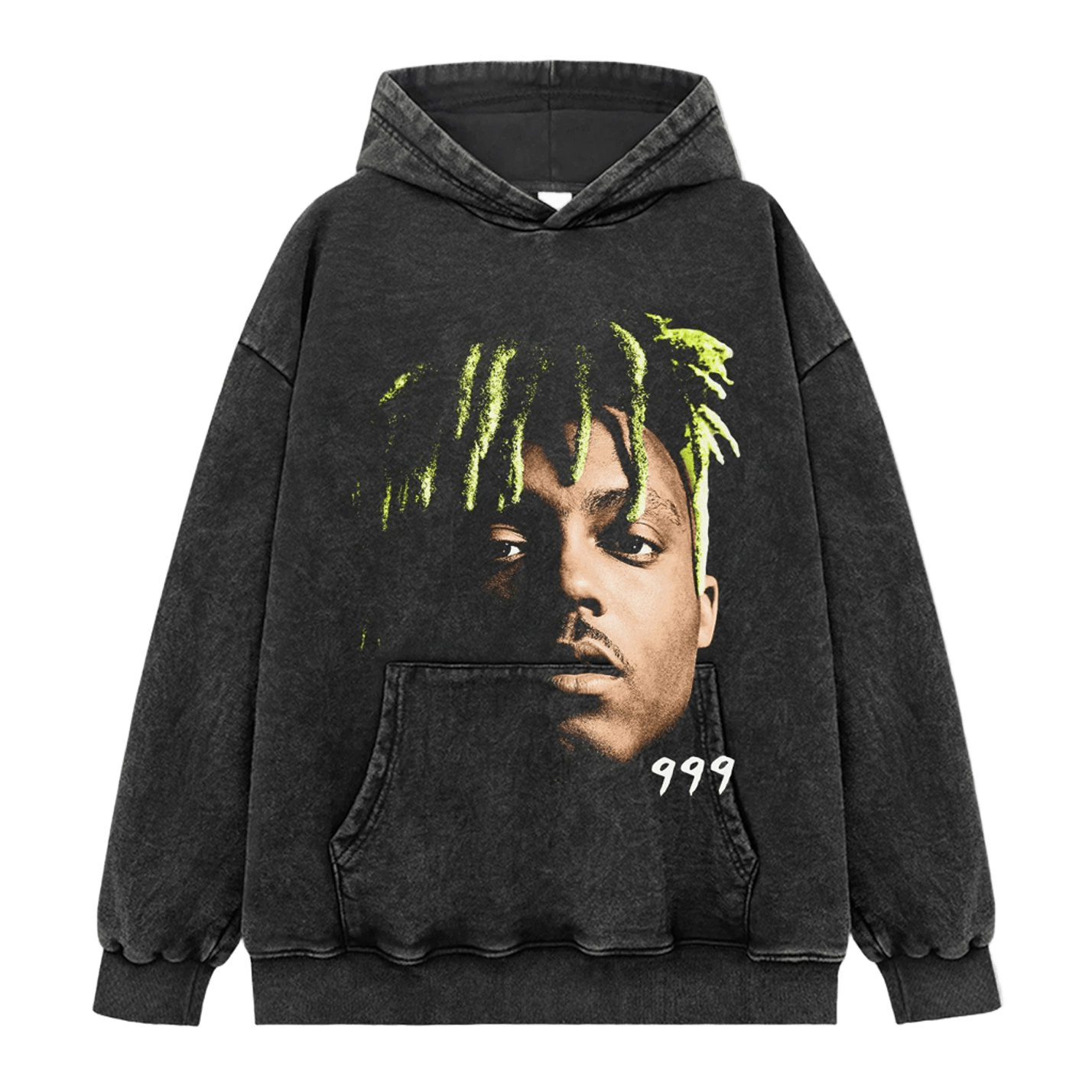 Vintage Washed Black Hoodie, Soft Cotton, Unisex Streetwear