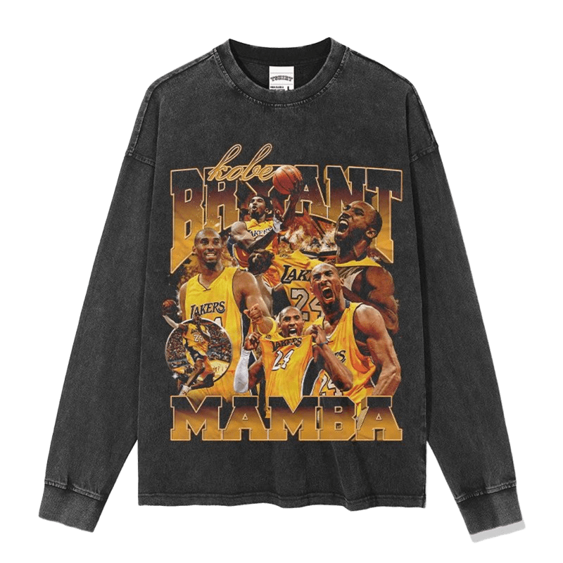 Vintage Washed Black Kobe Tribute Long Sleeve Tee