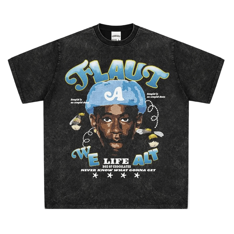 Vintage Washed Black Oversized T-Shirt Unisex Streetwear