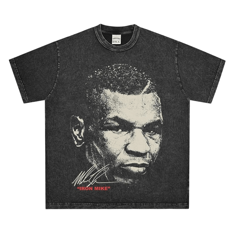 Vintage Washed Black Tee - Unisex Streetwear Full Print