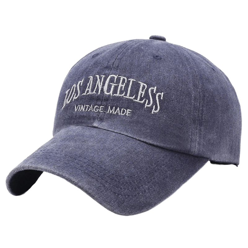Vintage Washed Cotton Baseball Cap - Embroidered LA Logo