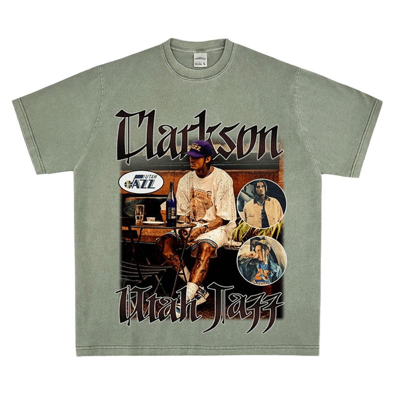 Vintage Washed Tee - Utah Jazz Clarkson Street Basketball