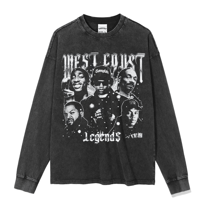 Vintage West Coast Legends Graphic Cotton Tee - Unisex