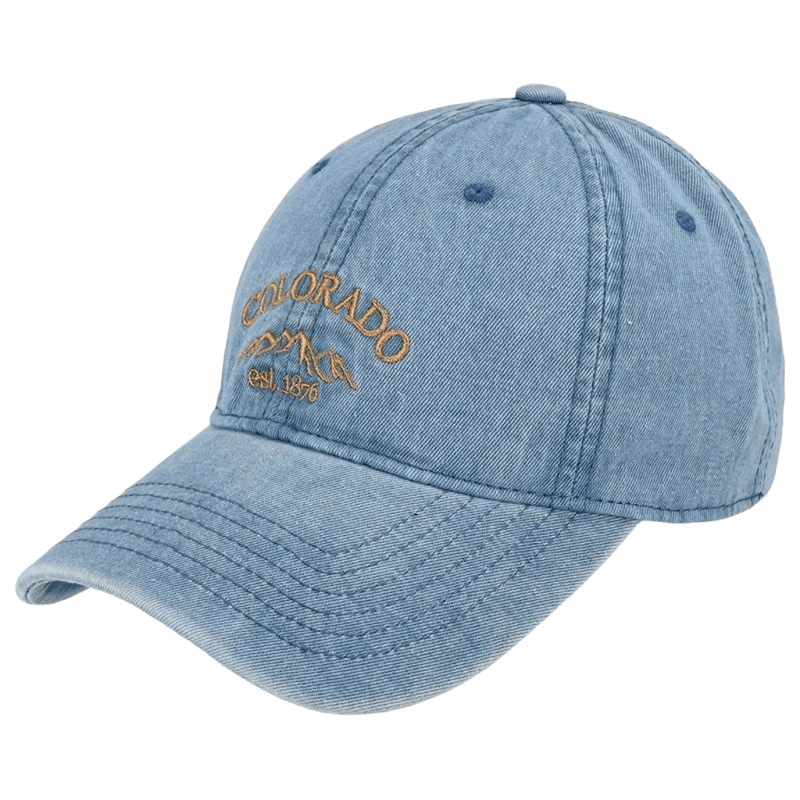 Washed Denim Baseball Cap | Embroidered COLORADO Unisex
