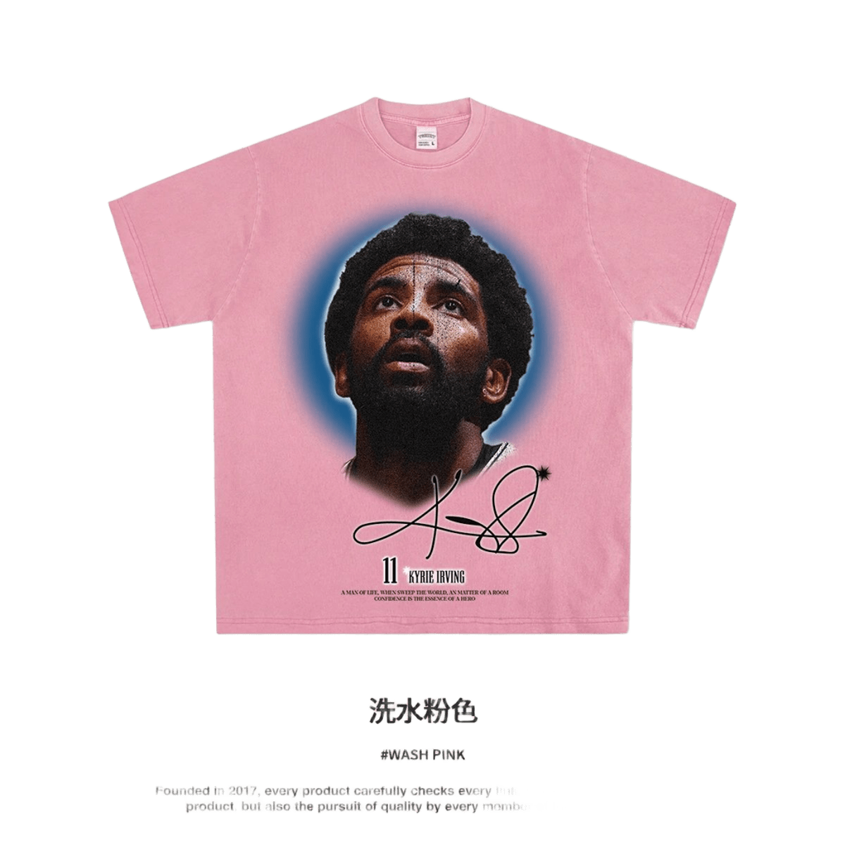 Washed Pink Unisex T-Shirt - Cotton Street Tee with Print