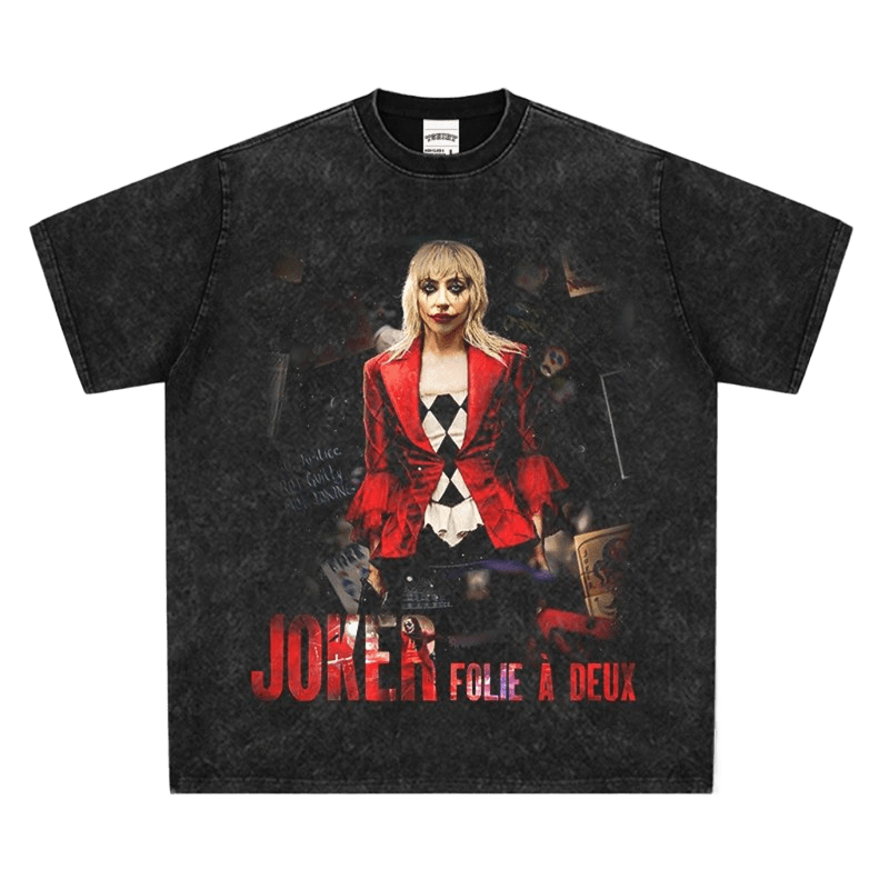 Washed Vintage Joker Graphic Tee, Unisex Cotton Streetwear