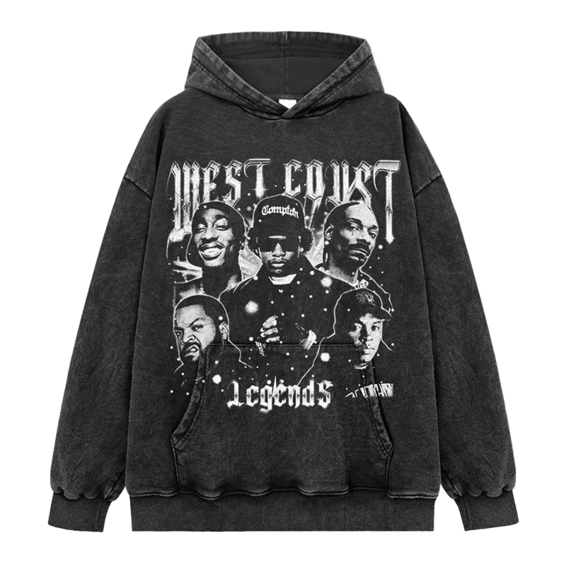 West Coast Legends Hoodie: Vintage Unisex Cotton Sweatshirt