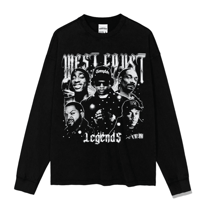 WEST COAST LEGENDS Retro Unisex Long Sleeve Tee - Soft Cotton